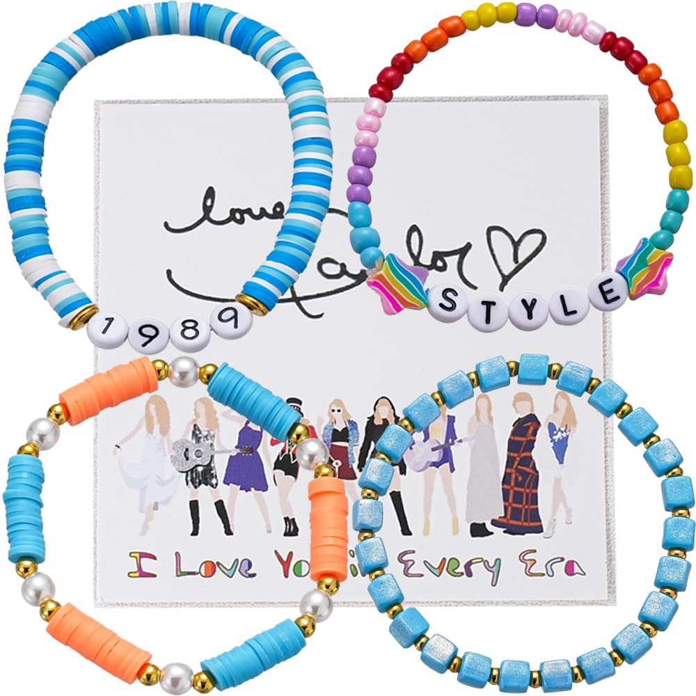 Wholesale Polymer Clay TS Acrylic Letter Smiley Rainbow Friendship Bracelet ACC-BT-FenRui008