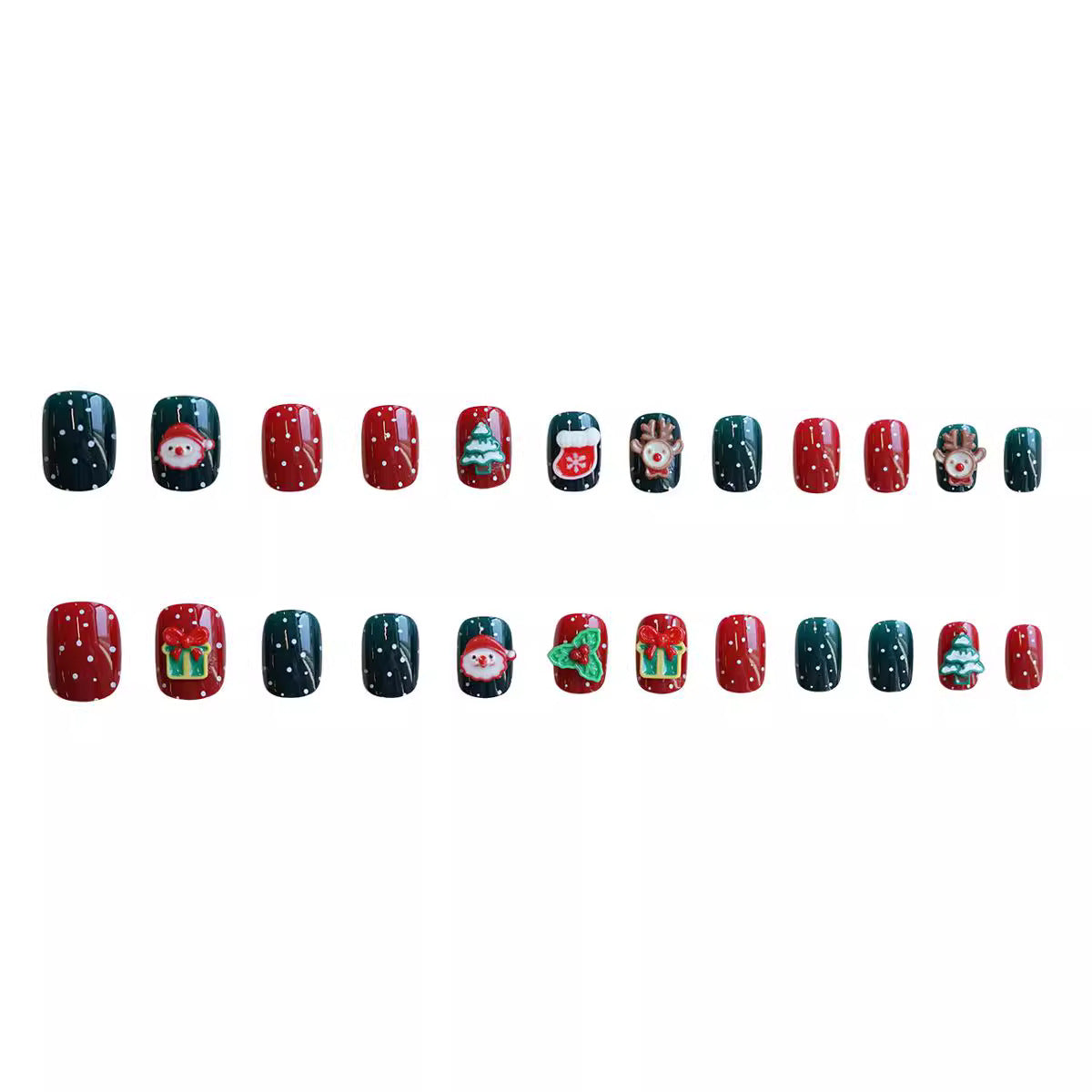 Wholesale 24 Pieces/ box Merry Christmas Nails Kits Nail Stickers
