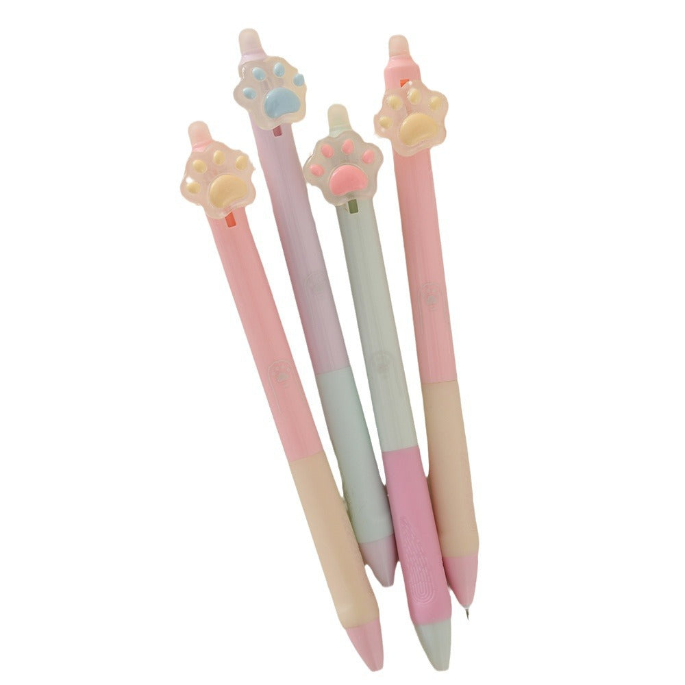 Wholesale creative Cat Claw Press erasable pen ballpoint pen