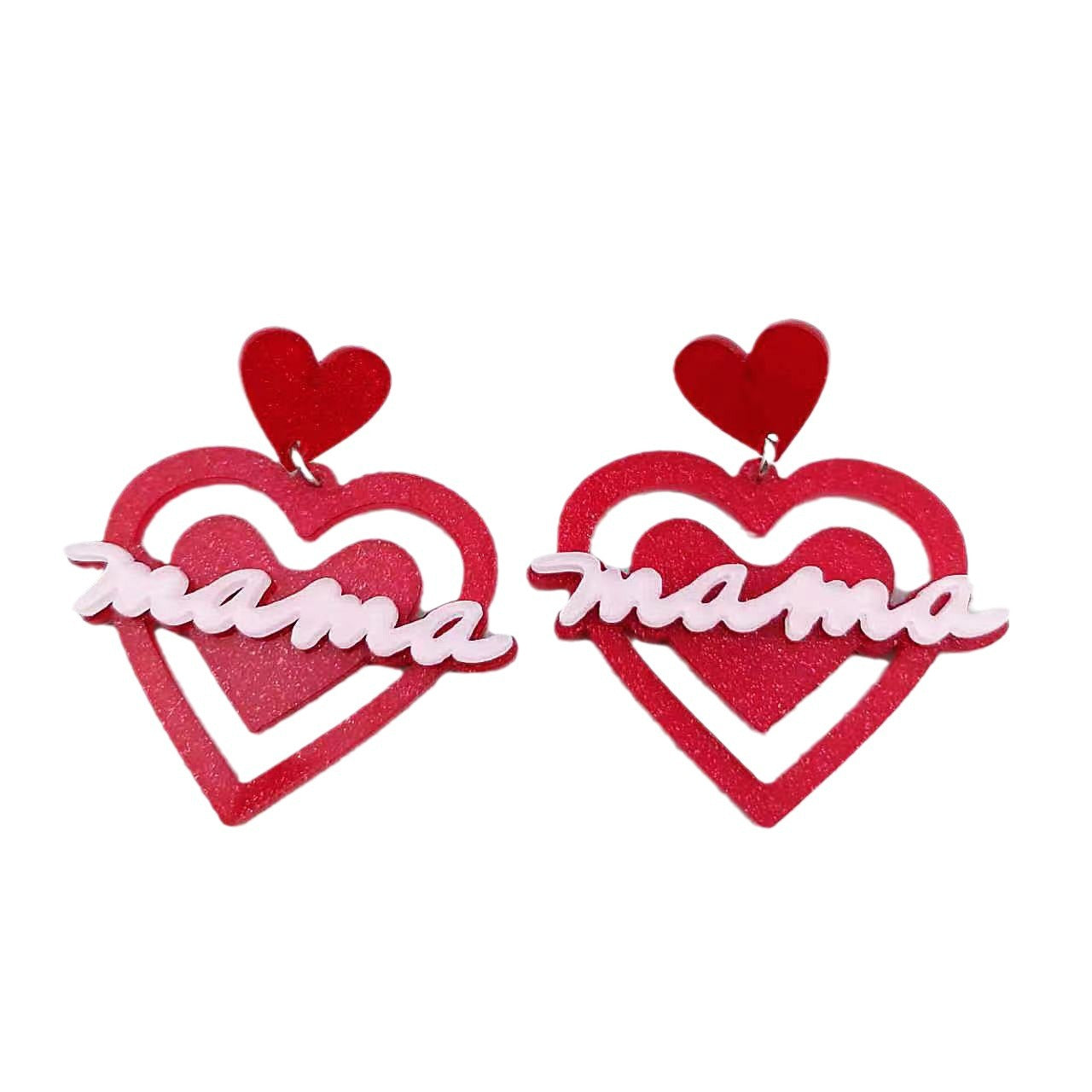 Wholesale  acrylic Mother's Day letter lovely earrings