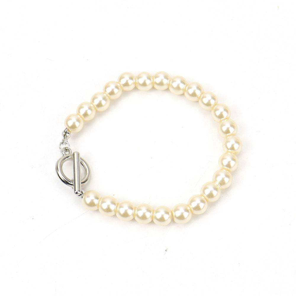 Wholesale Imitation Pearl Letter Bracelet - Stylish Unisex Electroplated Fashion Accessory for Boutique Resale