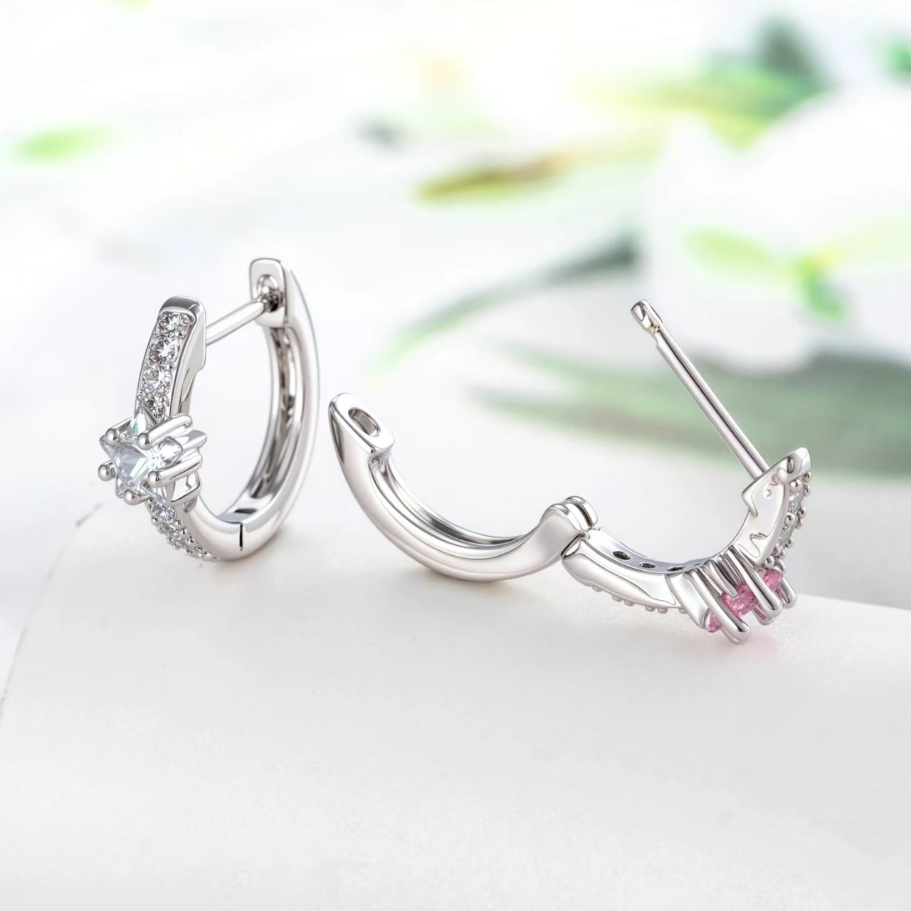 Wholesale Copper Five-Pointed Star Zircon Earrings Simple Style Fashion Jewelry