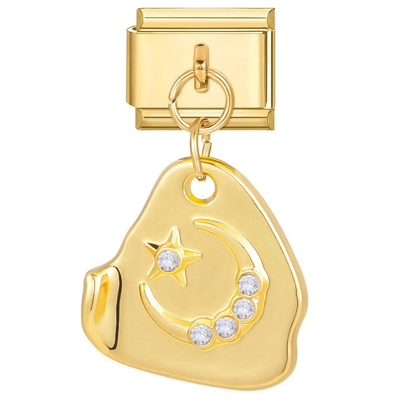 Wholesale Italian Charm Bracelet 9mm DIY Splicing Heart Pendant Titanium Steel Composable Bracelet