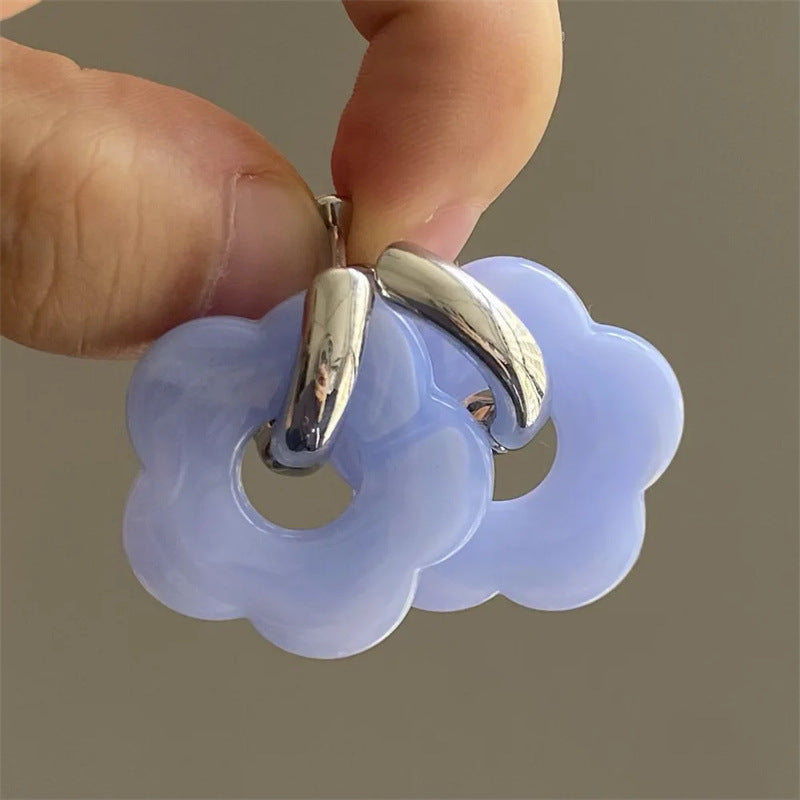 Wholesale Resin Flower Copper Earrings ACC-ES-MLR009