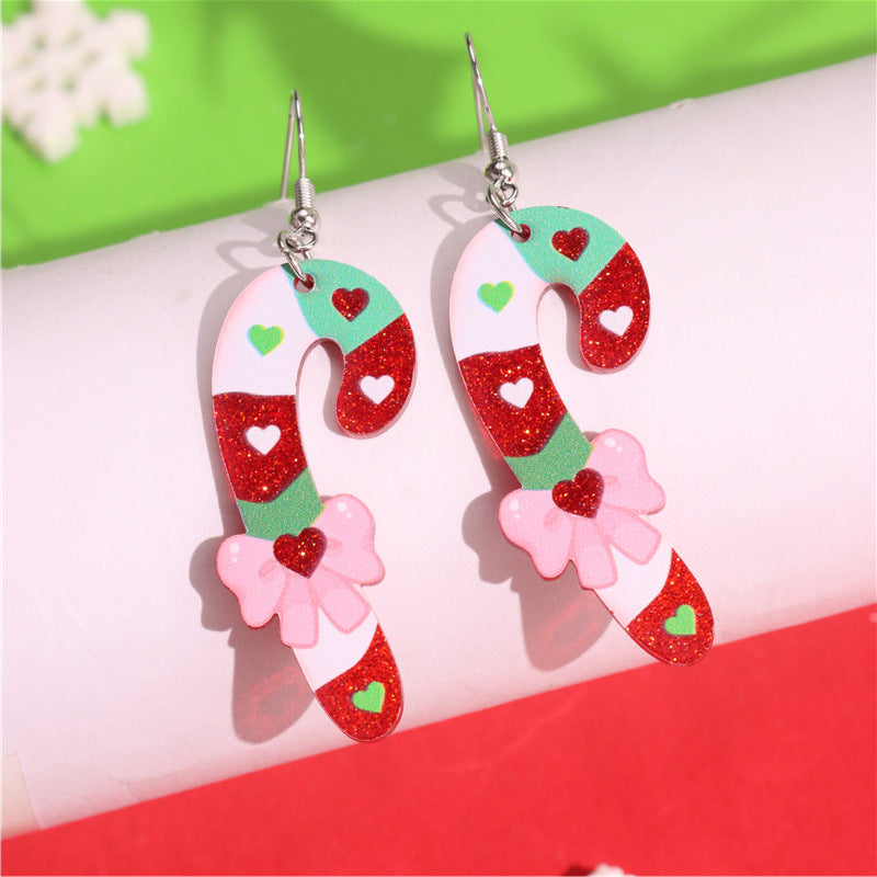 Wholesale Christmas house acrylic printing earrings