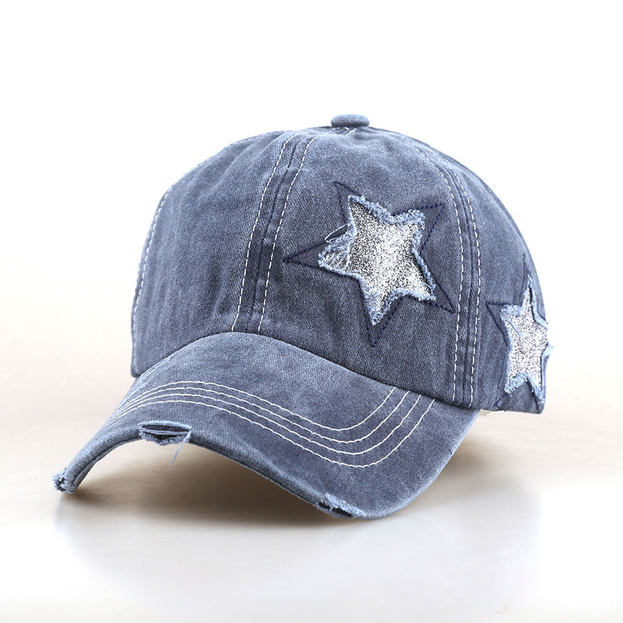 Wholesale Star Sequined Worn Baseball Cap
