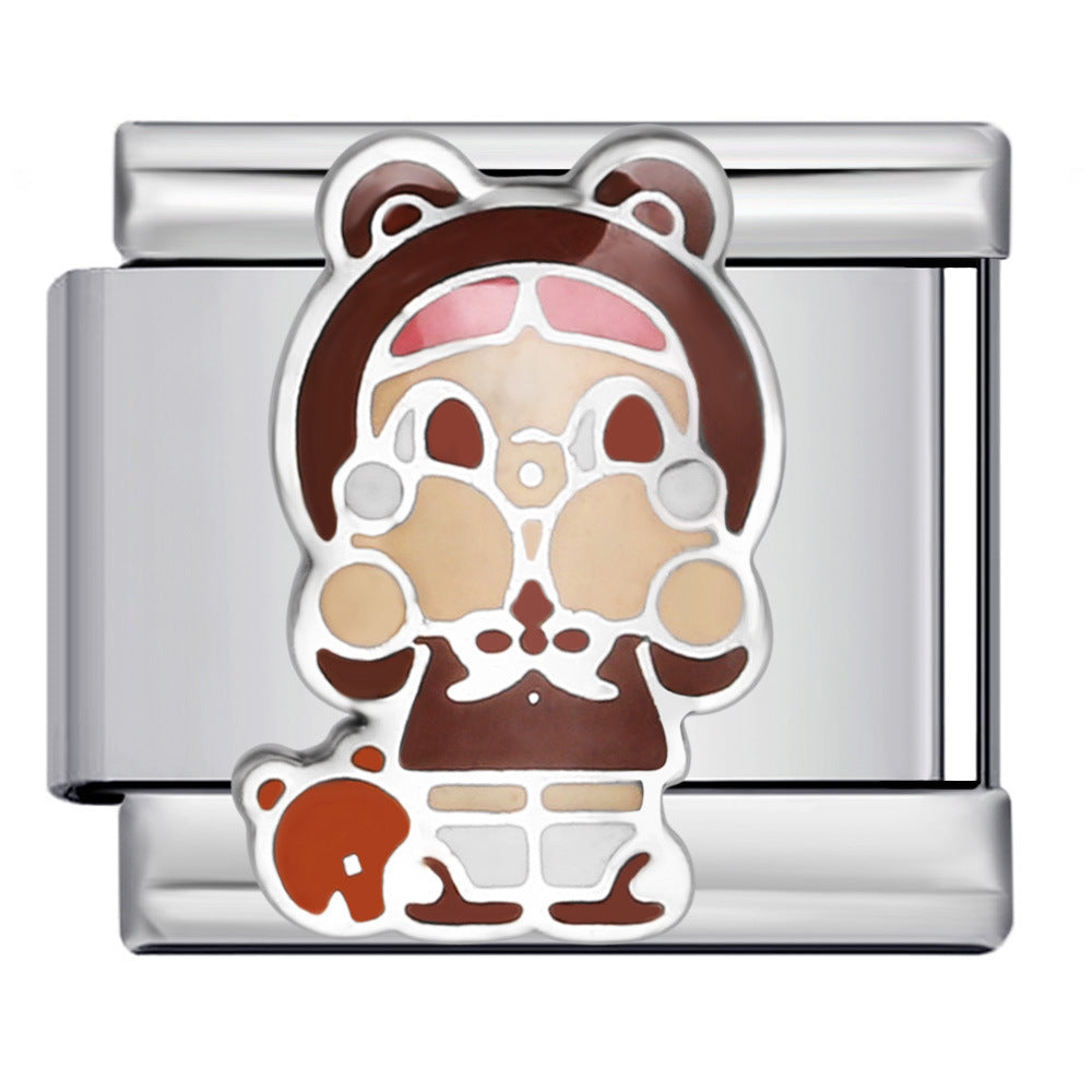 Pulsera de encanto italiano de 5 piezas al por mayor de 9 mm empalme de bricolaje lindo pulsera compuesta de acero inoxidable creativo