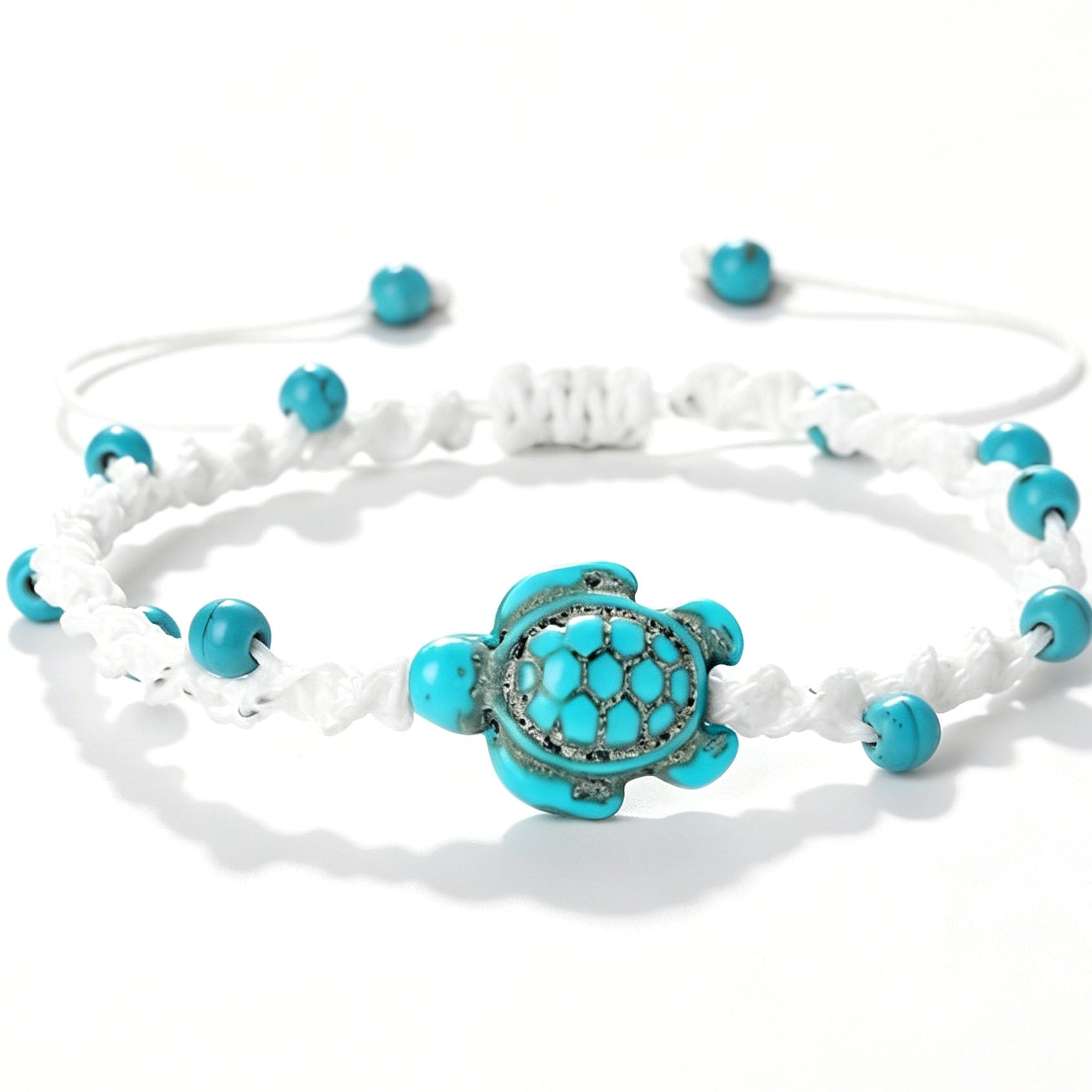Wholesale Turquoise Hand Beaded Woven Bracelet for Unisex Bohemian Ocean Style Fashion Accessory