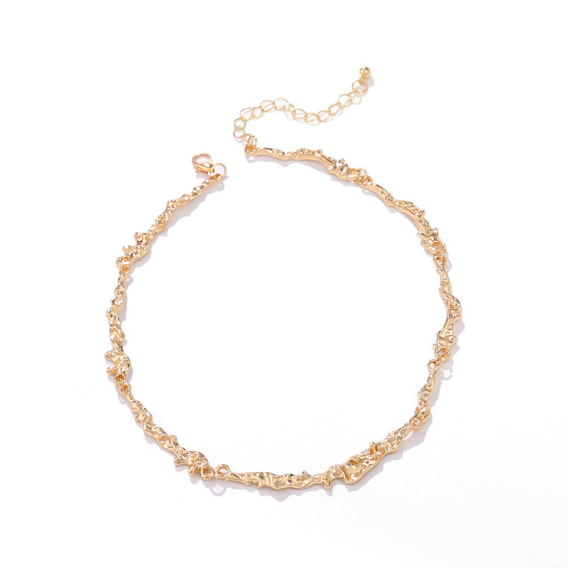 Wholesale Metal irregular splicing geometric jewelry set,  women' s alloy necklace,  earrings,  and bracelet