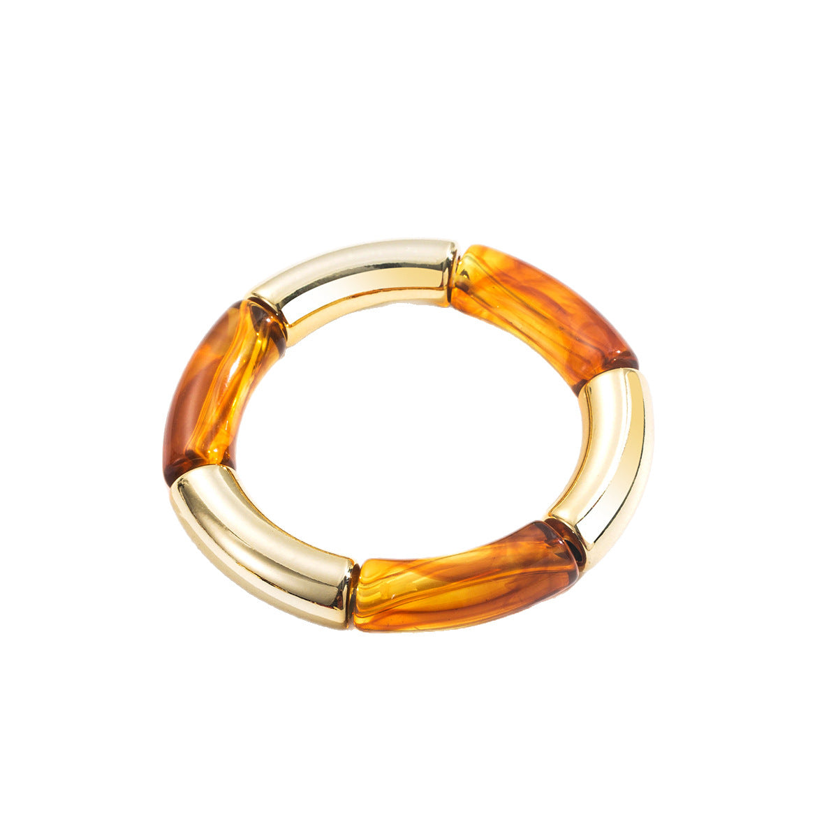 Wholesale niche resin bamboo elastic bracelet simple color splicing elbow bracelet