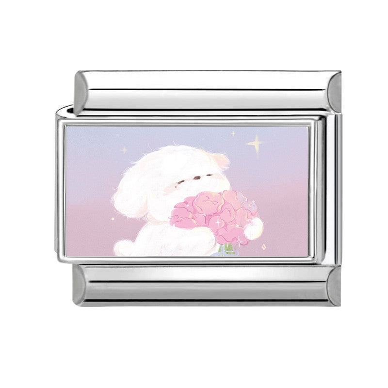 Wholesale 9mm Italian Charm Starter Bracelets DIY Cute Pet Series Stainless Steel Composable Bracelet