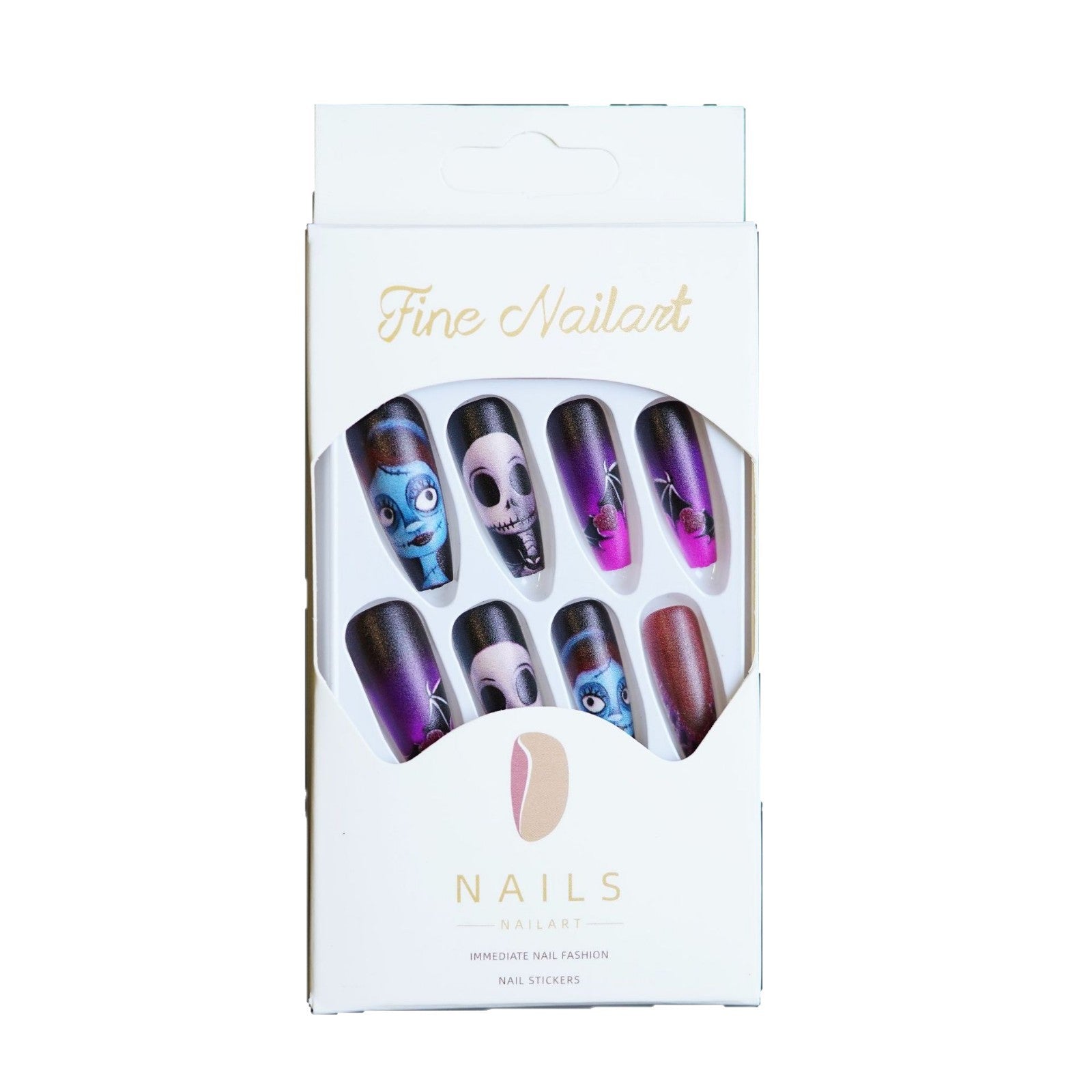 Wholesale 24 Pieces/ box  Corpse Bride Nails Kits Nail Stickers