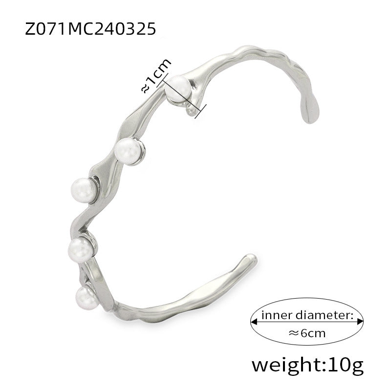 Wholesale  personality retro titanium steel open bracelet