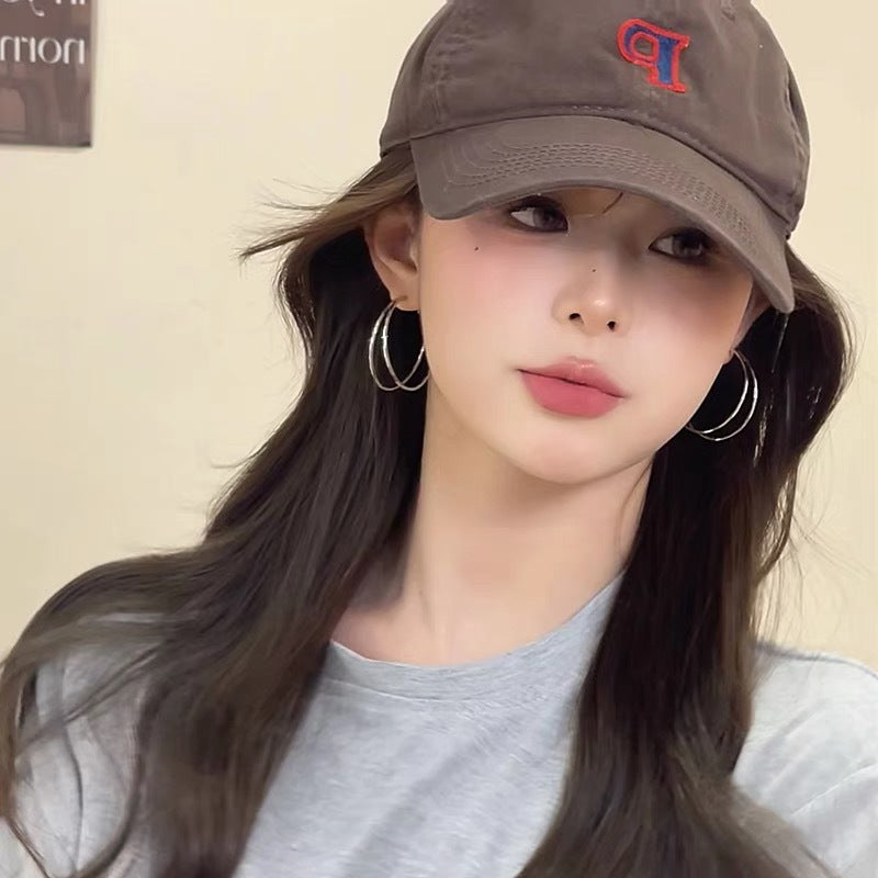 Wholesale Silver Needle Double Hoop Earrings