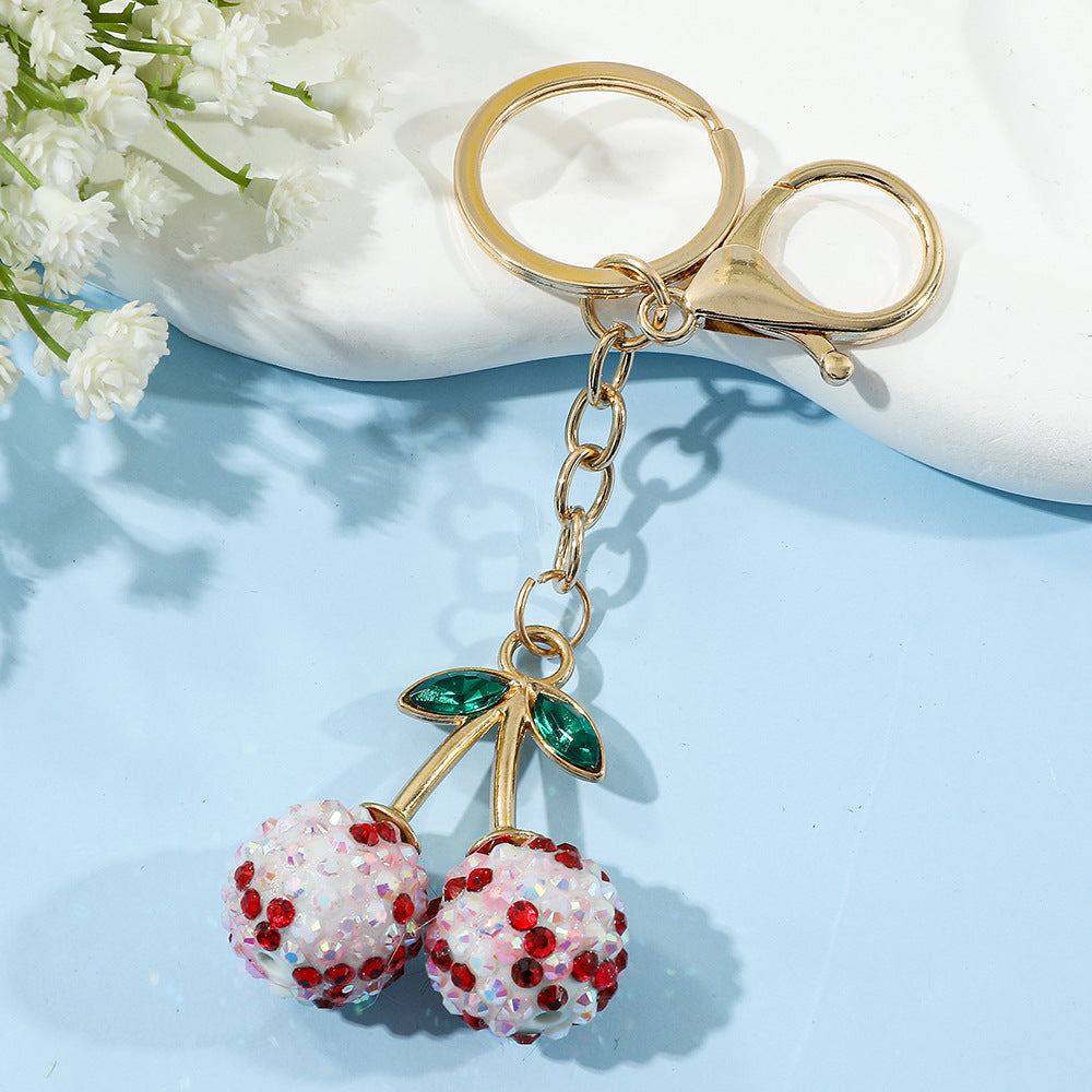 Wholesale alloy color cherry key pendant cute cartoon keychains