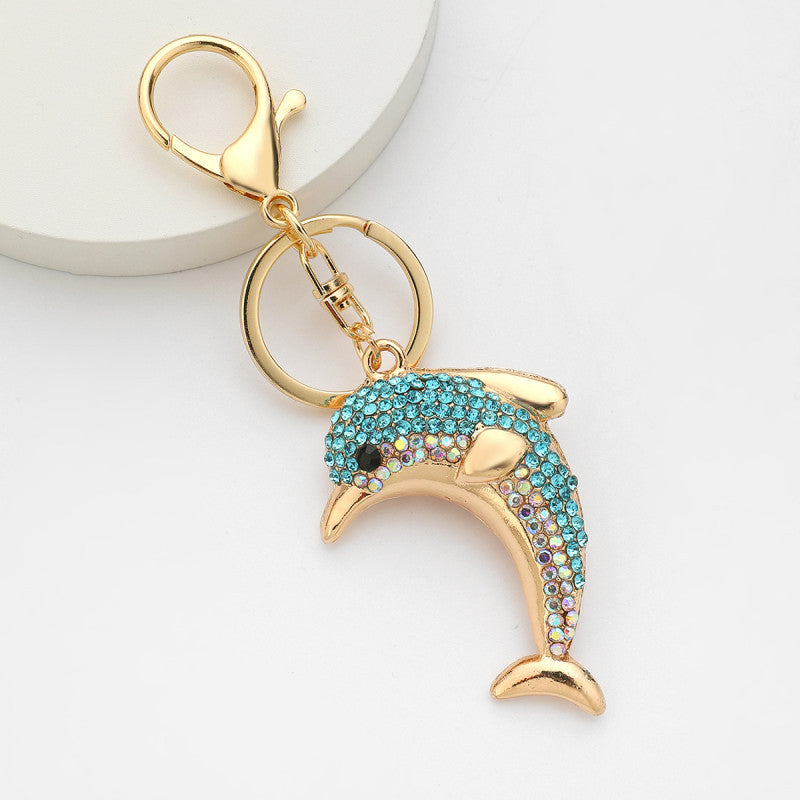 Wholesale Dolphin Rhinestone Alloy Keychain ACC-KC-YuanFei009
