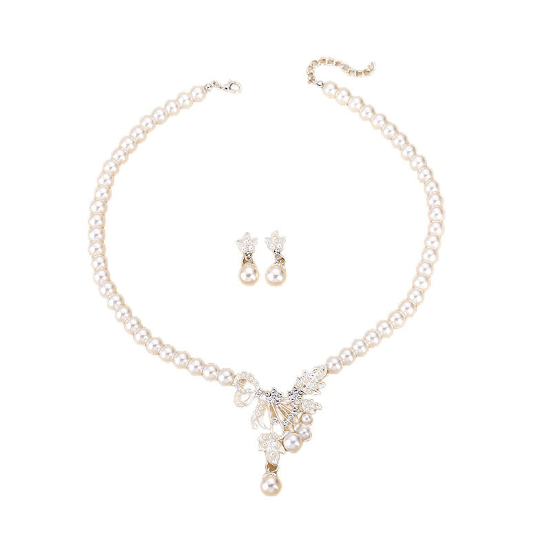 Wholesale  Alloy Drop Shape Flower Bridal Earrings Necklaces