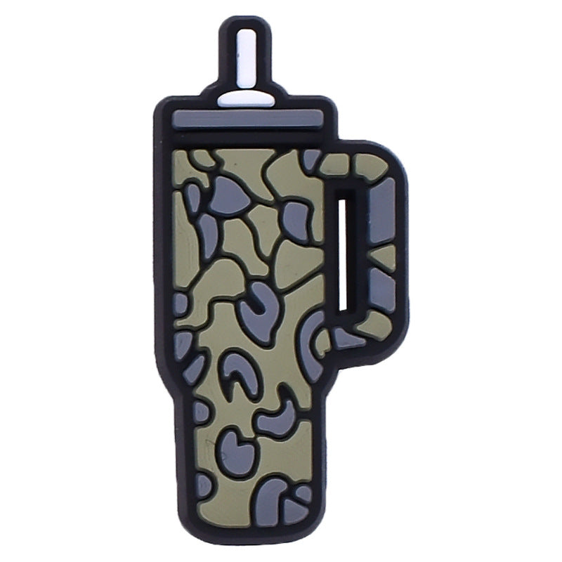 Wholesale Random 100pcs Cow Pattern Cup Shoe Buckle Decoration Shoes Charms ACC-SC-RYY028