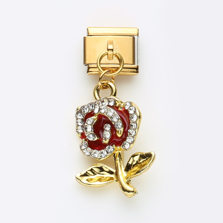 Wholesale 10pcs Italian Charm Bracelet 9mm DIY Splicing Butterfly Bee Stainless Steel Composable Bracelet