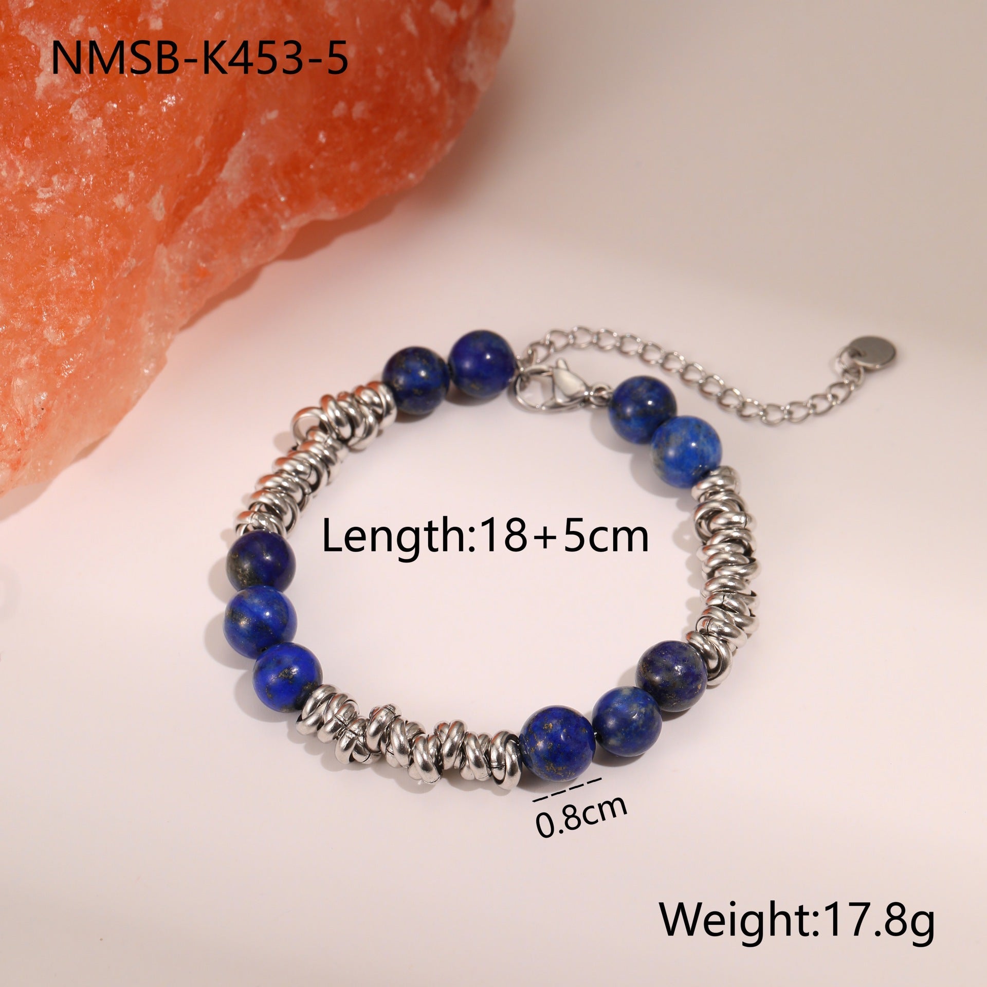 Wholesale Natural stone stainless steel bracelet