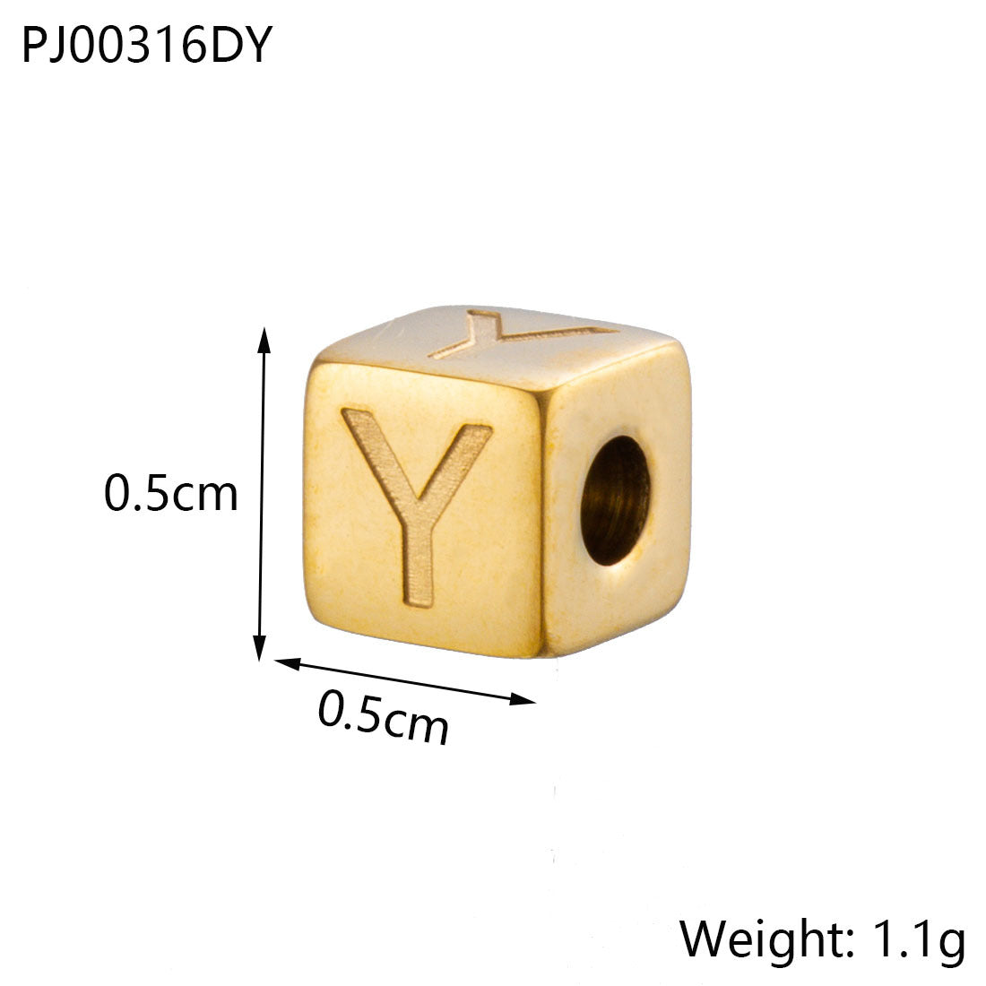 Wholesale 26 English Alphabet Accessories Geometric Stainless Steel Gold Sugar Jewelry Accessories