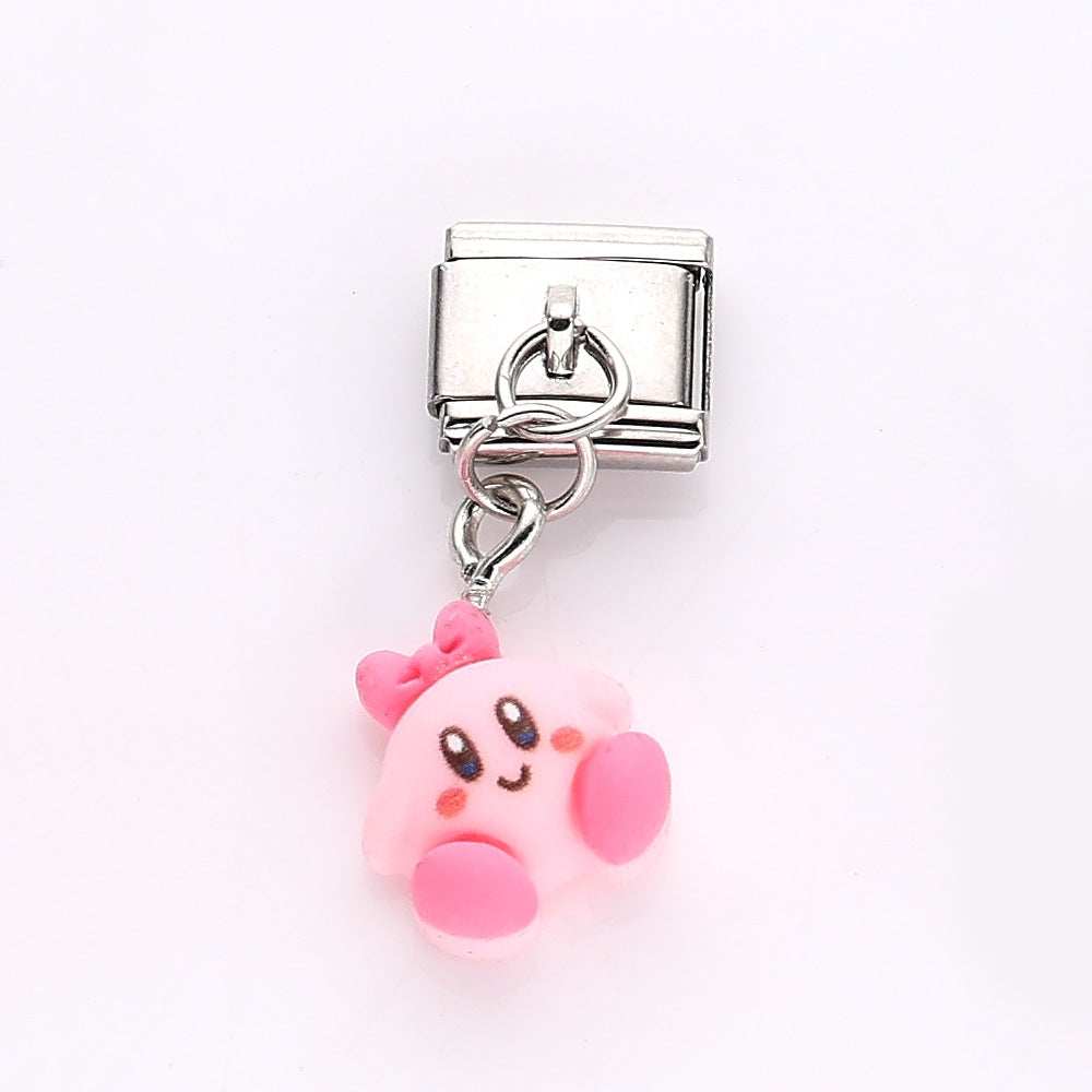 Wholesale 10pcs Italian Charm Bracelet 9mm DIY Splicing Cute Cartoon Stainless Steel Composable Bracelet ACCVIP