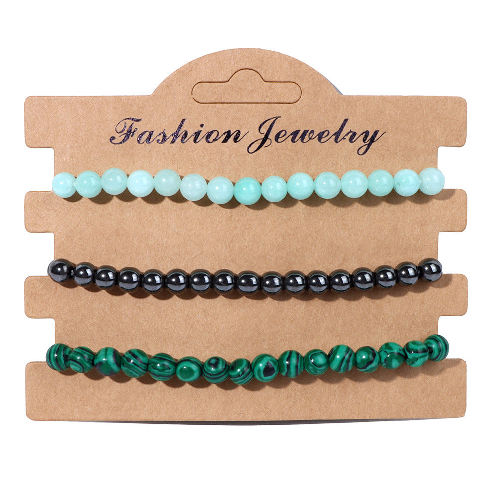 Wholesale 6mm Natural Stone Beads Elastic Bracelet ACC-BT-YinYi013