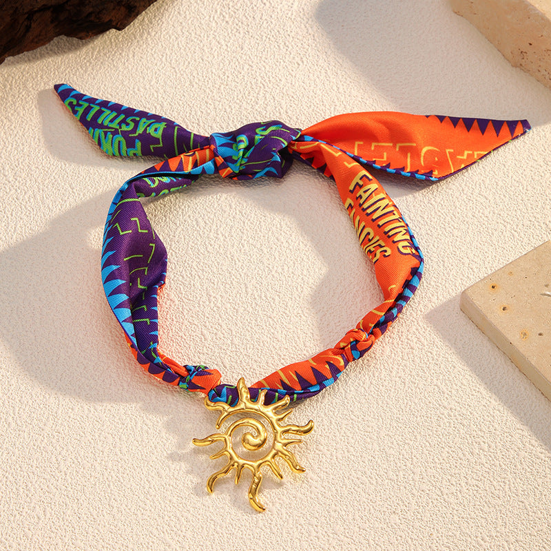 Wholesale Stainless Steel Elegant Silk  Ocean Style Multi-Pendant Necklace