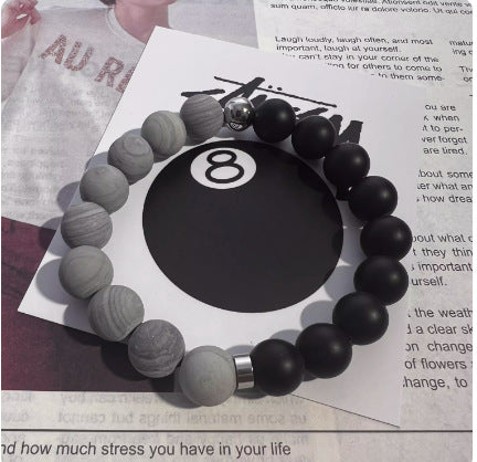 Wholesale Obsidian Cross Bracelet L Black Eight Billiards Bracelet