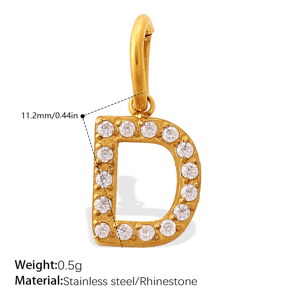 Wholesale Diamond-Encrusted 26 English Letter Charms for Jewelry