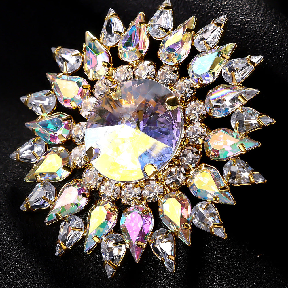 Wholesale Exaggerated Ring Colorful Rhinestone Opening Ring