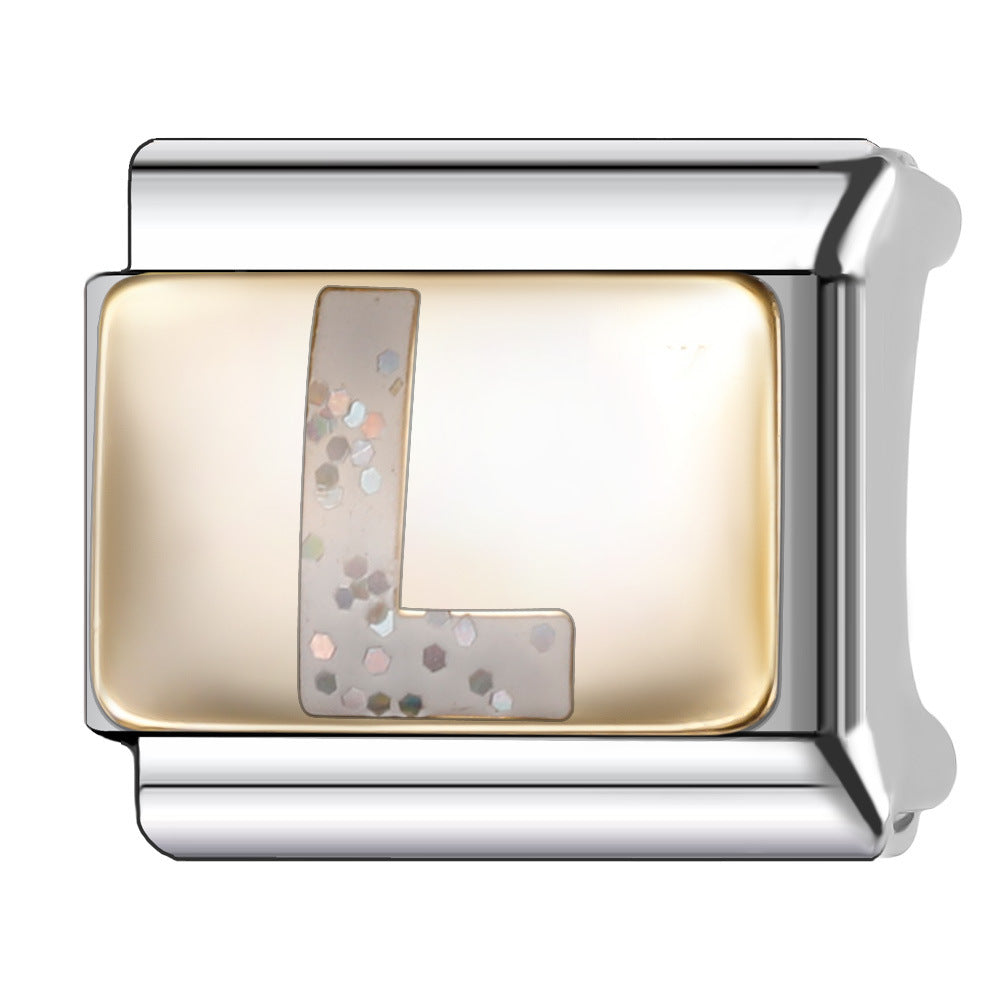 Wholesale Italian Module 9mm Oil-Dropping Gorgeous Letter Bracelet