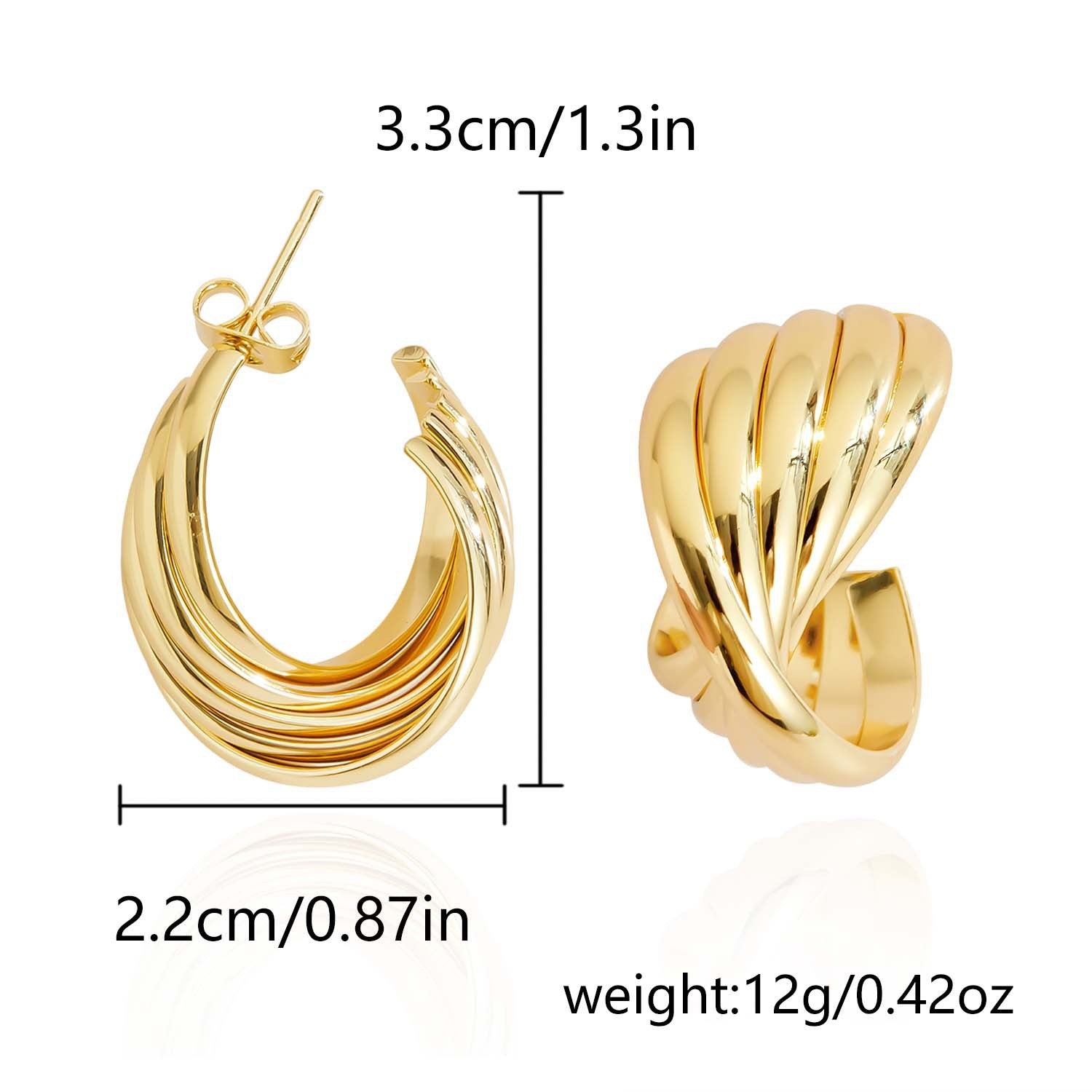 Wholesale Love Earrings Stainless Steel Multi-Layer Earrings