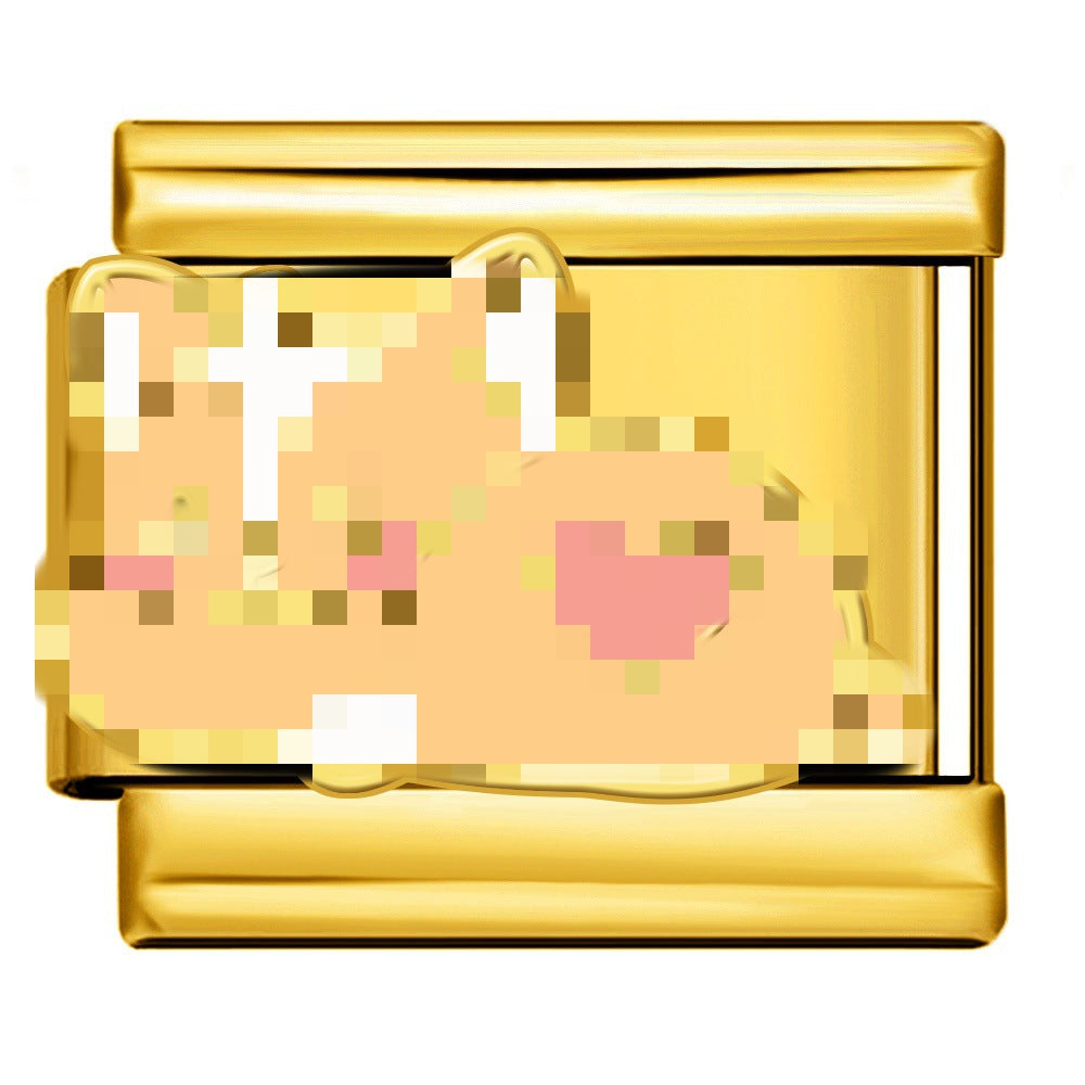 Wholesale  Italian Charm Bracelet 9mm DIY gold and silver pet dog series  Creative Stainless Steel Composable Bracelet