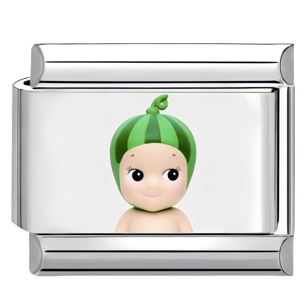 Wholesale 10pcs Italian Charm Bracelet 9mm DIY Splicing Cartoon Cute Sunshine Angel Stainless Steel Composable Bracelet