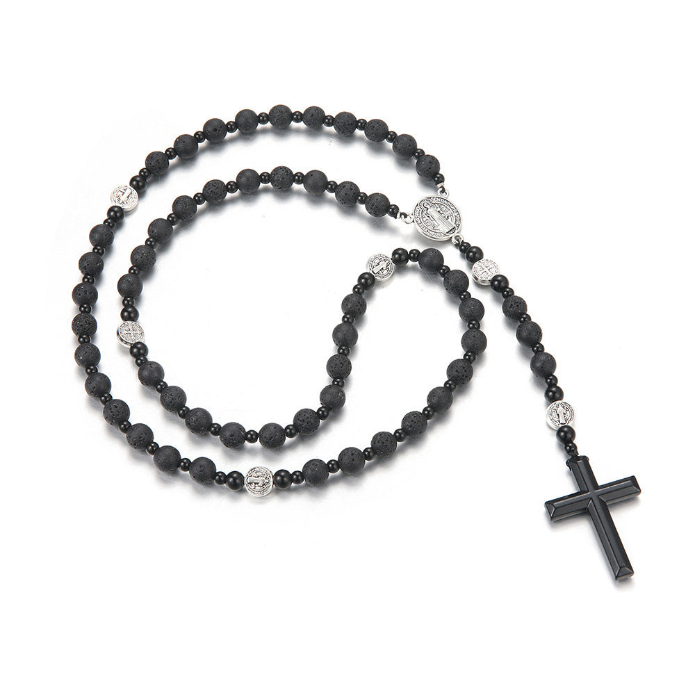Wholesale Black Volcanic Stone Black Gallstone Necklace