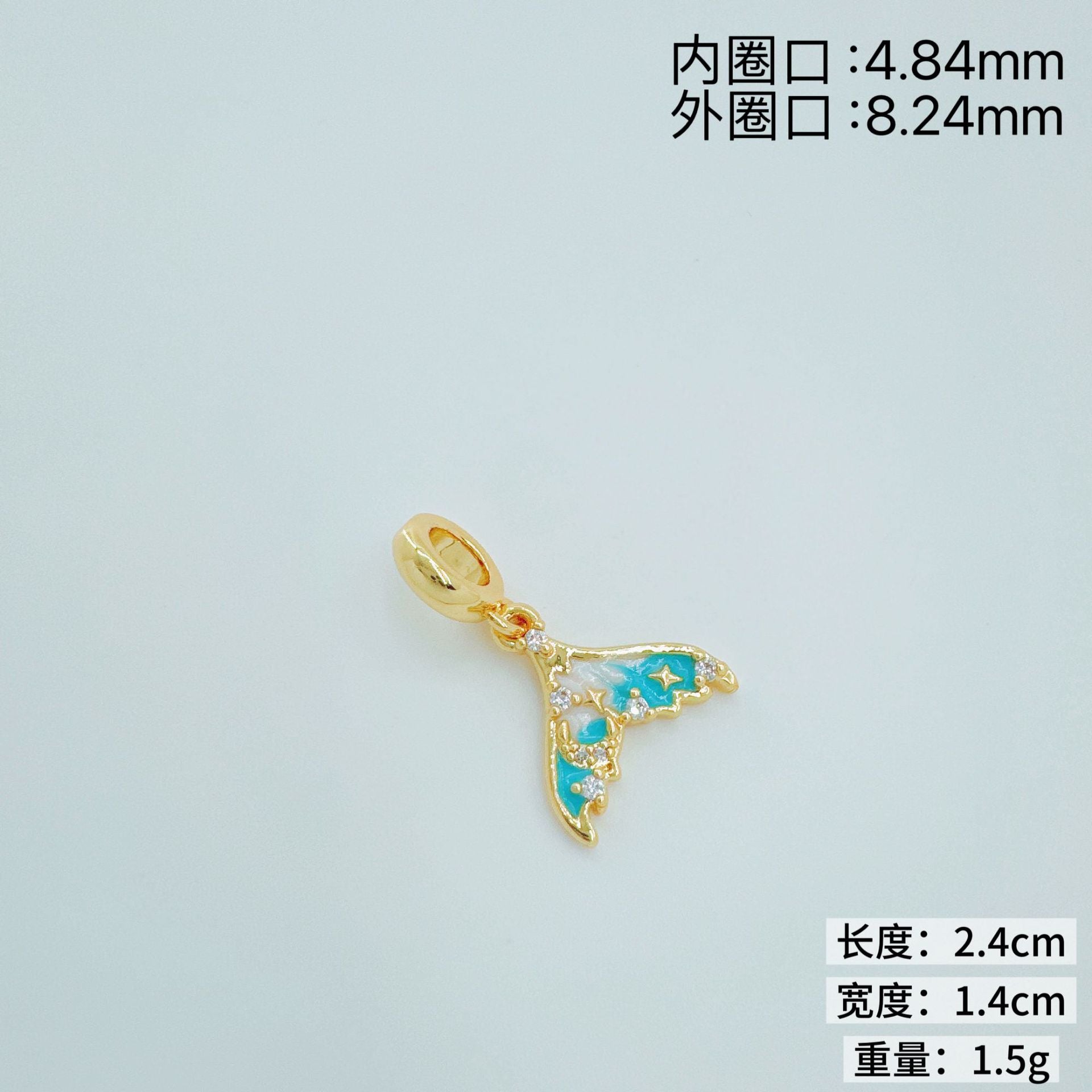 Wholesale Ins Style Gold Plated Starfish Fishtail Flower Pendant DIY Jewelry Accessory Boutique Resale