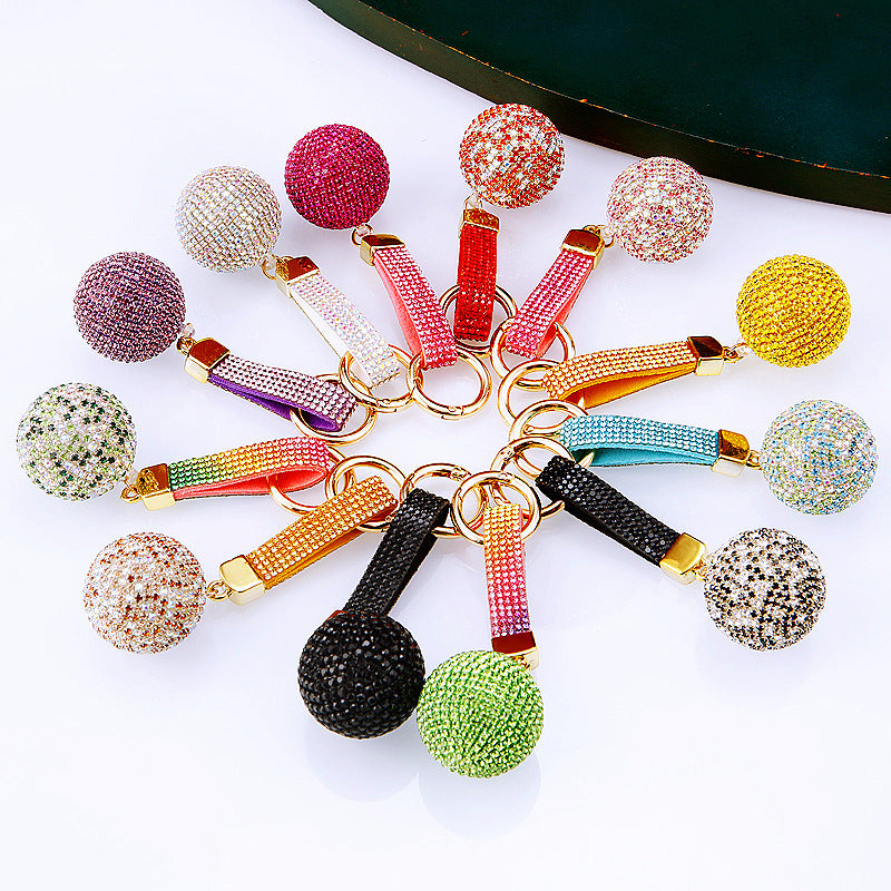 Wholesale Creative Diamond Mixed Color Ball Alloy Keychain ACC-KC-RuiYuan009
