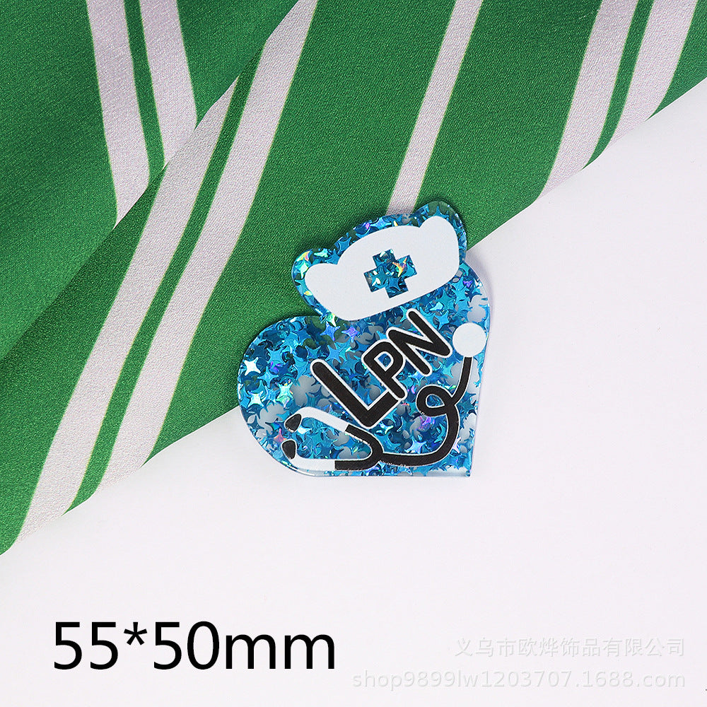 Wholesale 10PCS DIY Acrylic Loose Powder Medical Heart-shaped Bag Flatback