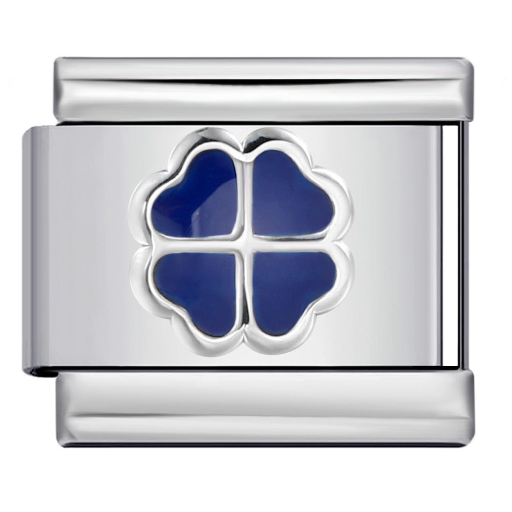 Wholesale  Italian module Colorful oil dripping bracelet stainless steel