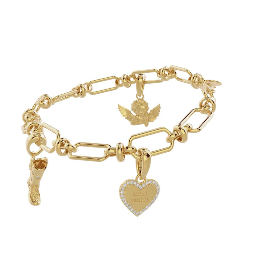 Wholesale Stainless steel electroplated 18K gold butterfly heart cross pendant