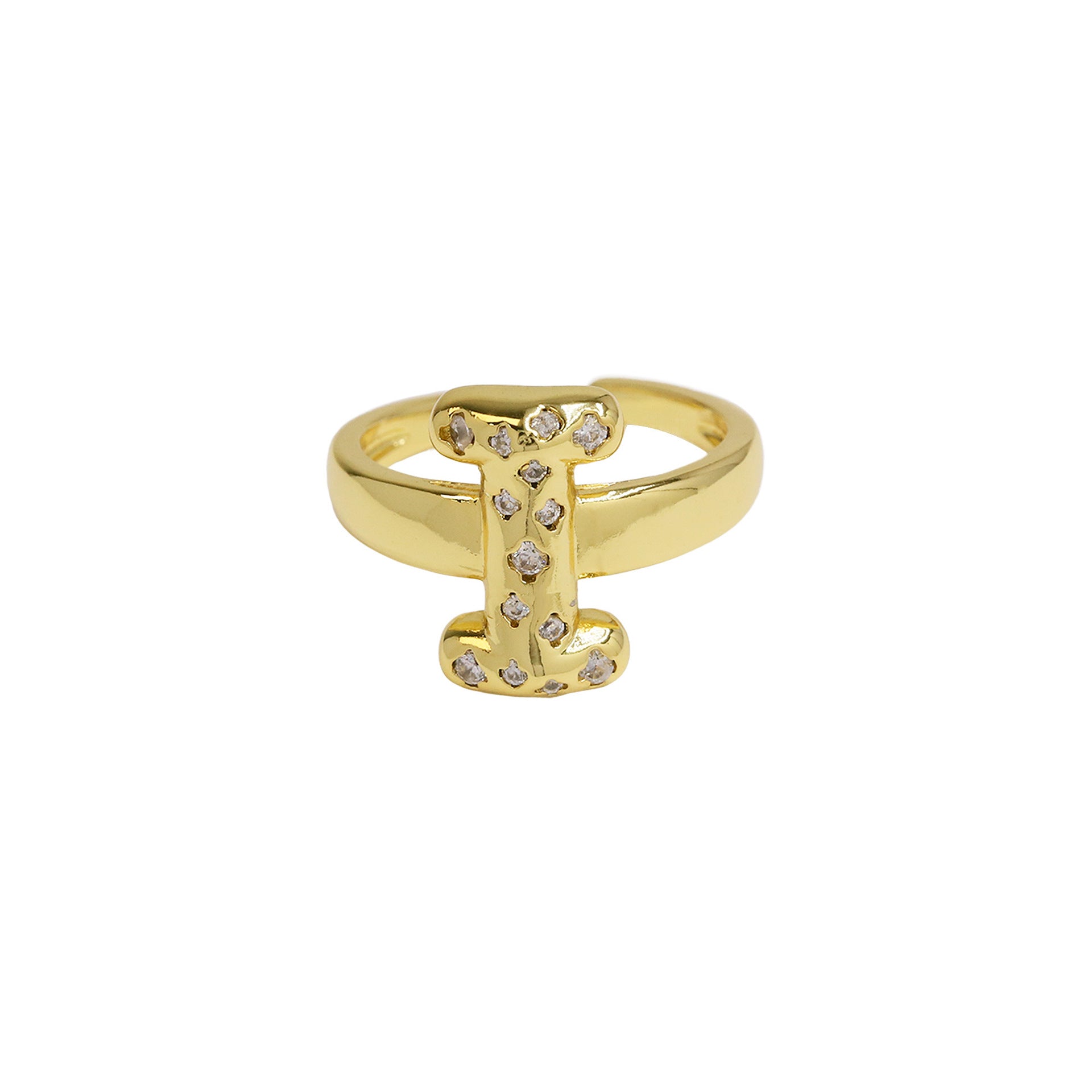 Wholesale Micro-inlaid Zircon Bubble Bubble Balloon Cute 26 English Letters Open Ring