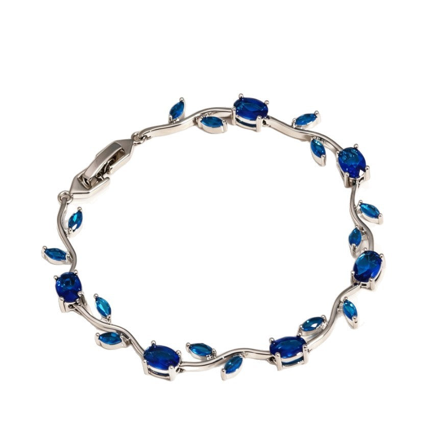 Wholesale Trendy Leaf Design Rhinestone Bracelet,  Fashion Accessory for Everyday Wear or Boutique Resale