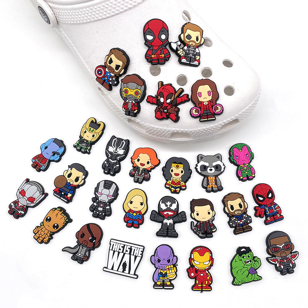 Wholesale 10pcs Soft rubber superhero cartoon Charms