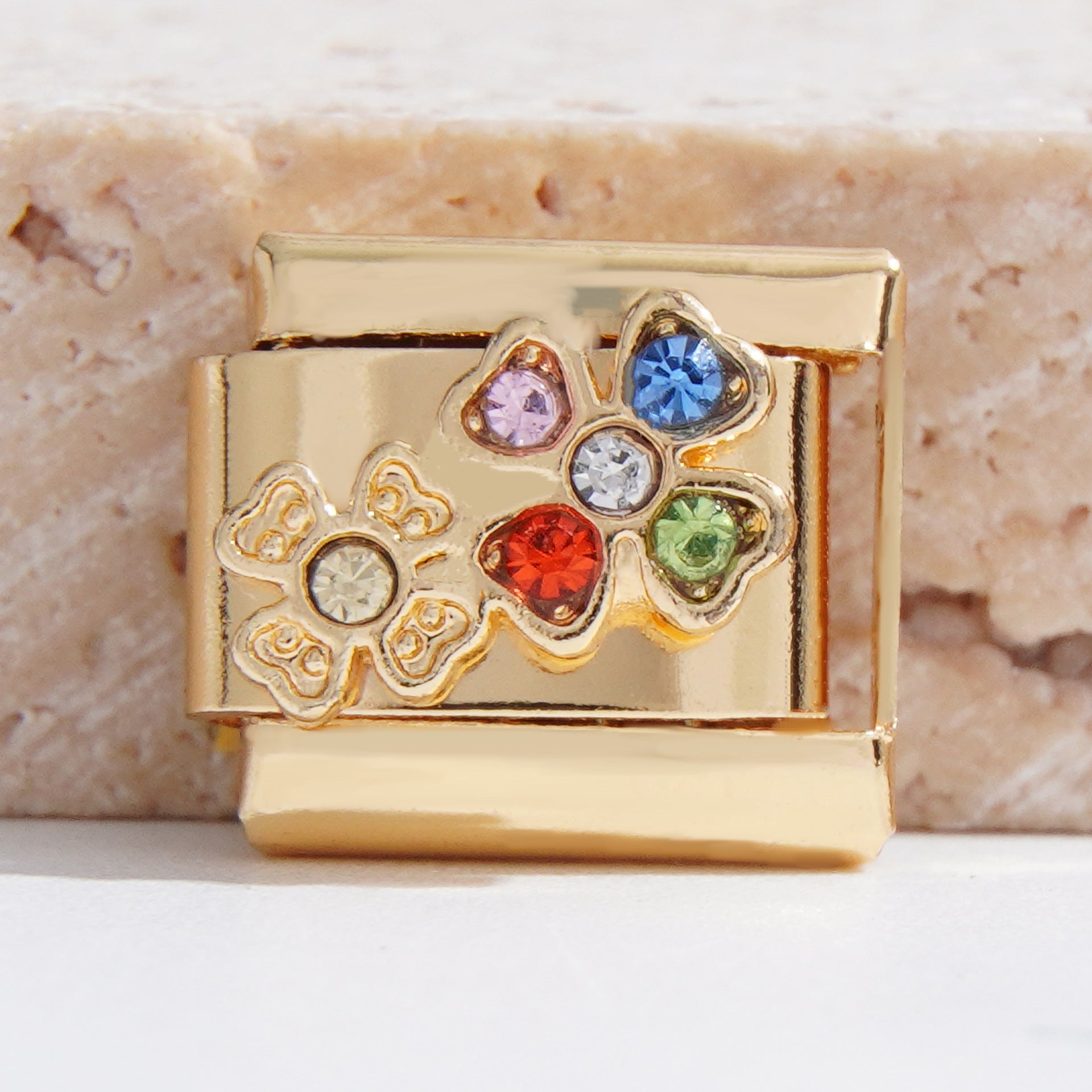 Wholesale 2PCS 9mm Italian Charm Starter Bracelets DIY square Single Section Creative Stainless Steel Composable Bracelet