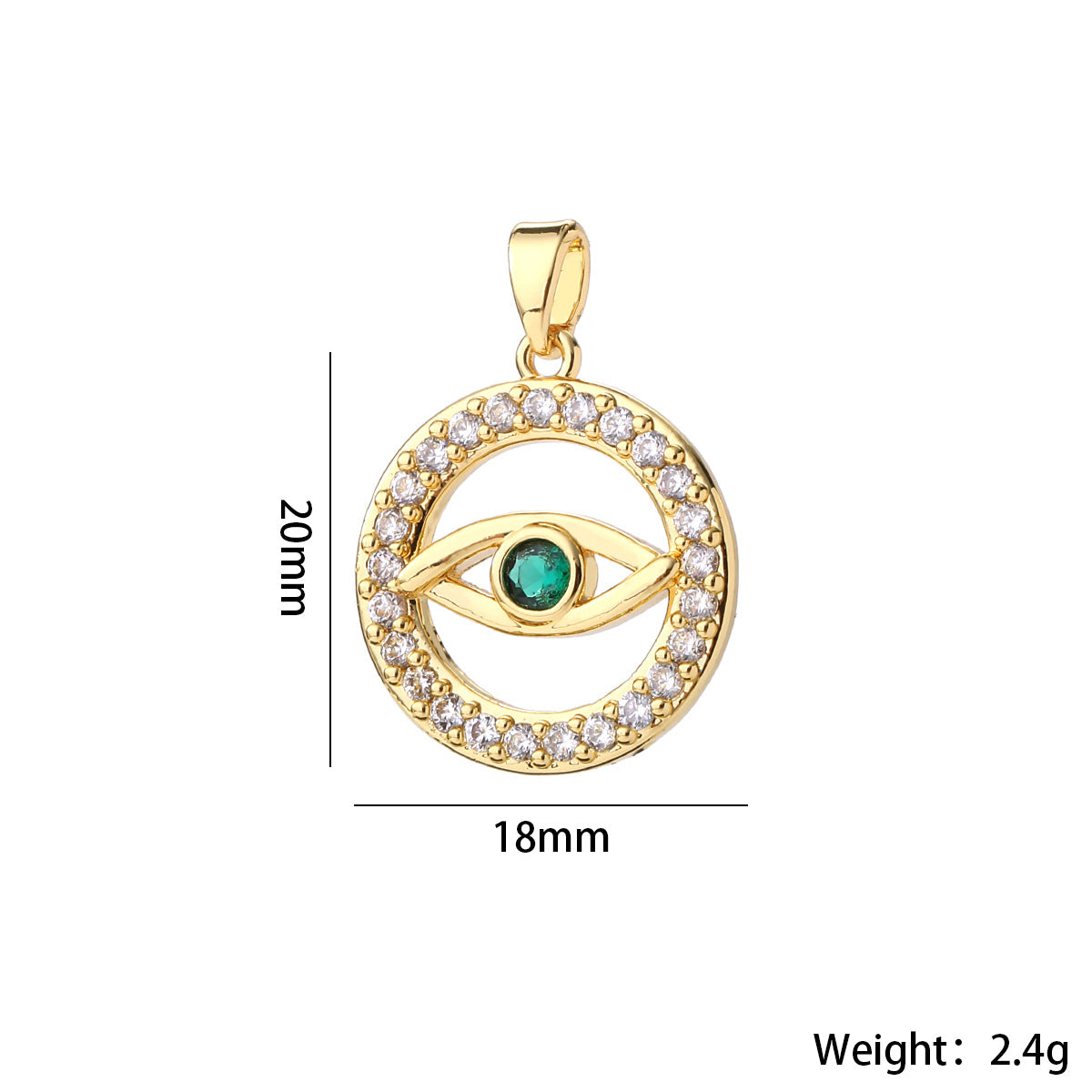 Wholesale Fashion Boho Evil Eye Gold Plated Brass Zircon Pendant For DIY Necklace Making Boutique Resale