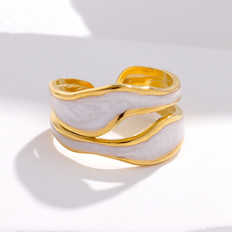 Wholesale 18K Gold Plated Stainless Steel Minimalist Geometric Irregular Ring For Women Jewelry Accessory