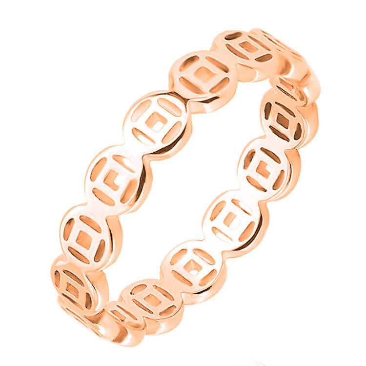 Wholesale  Titanium Steel Copper Ring Retro Lucky More Money Gathering Ring