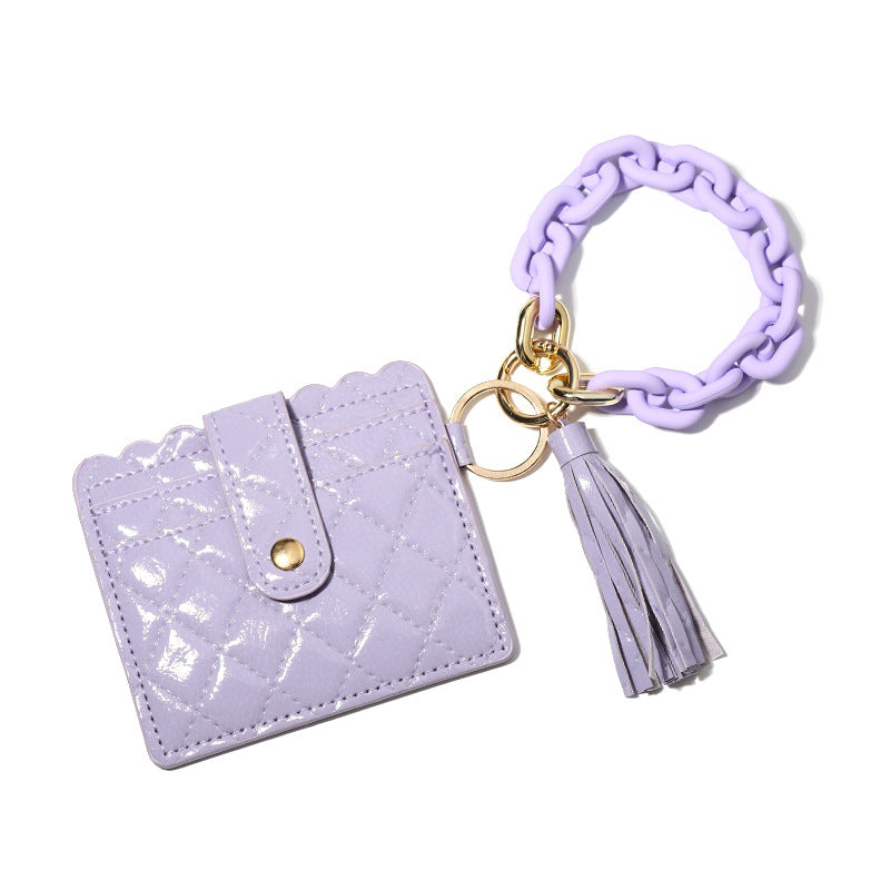 Wholesale Macaron Color Acrylic Buckle Plastic Bracelet Wristlet Keychain