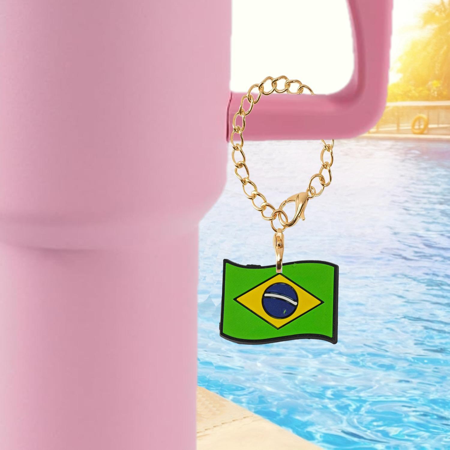 Wholesale National Flag Series Soft Rubber Hanging Chain Cup Accessories Chain ACC-CA-XieJi012